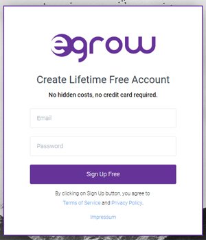 Egrow Sign Up